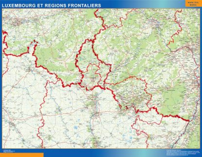 Mapa Luxembourg Regions Frontaliers en Francia