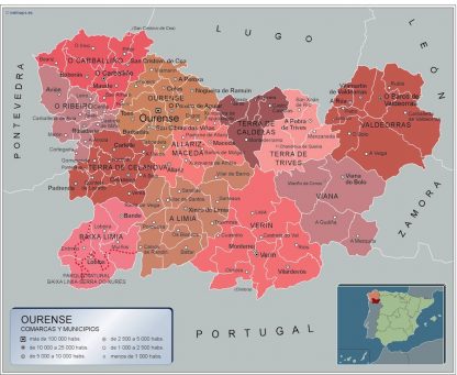 Mapa Ourense por municipios