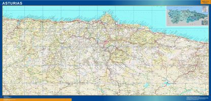 Mapa de Asturias relieve