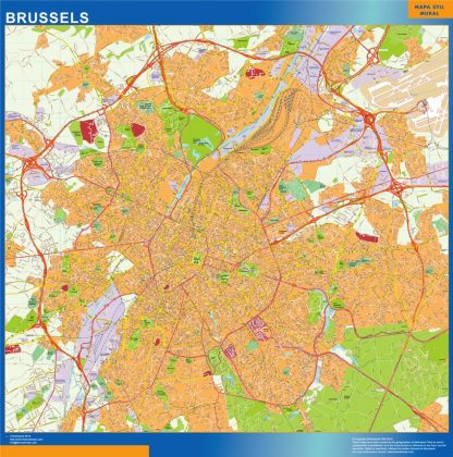 Mapa de Bruselas en Bélgica